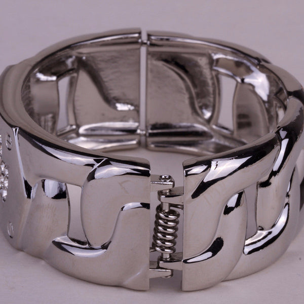 Women's Crystal Skull Biker Bracelet