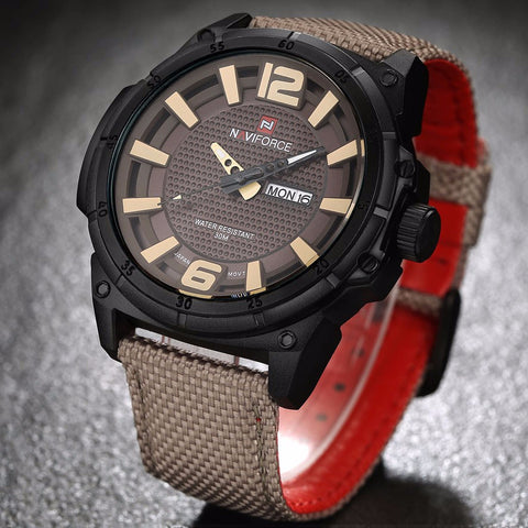Naviforce Quartz Analog LED Military Watch