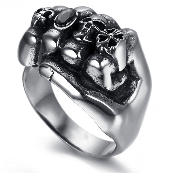 Gothic Fist Skull Ring
