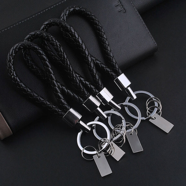 High Quality Black Leather Biker Key Chain