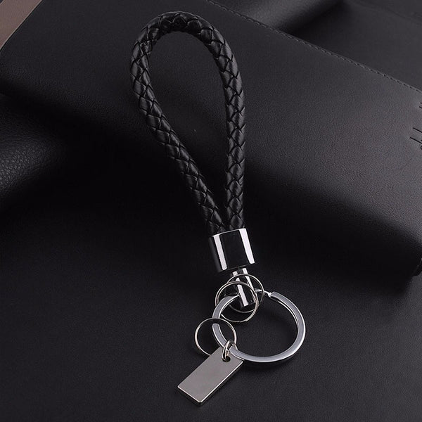 High Quality Black Leather Biker Key Chain