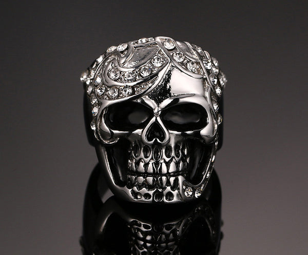 Vintage Designed Stone Skull Ring
