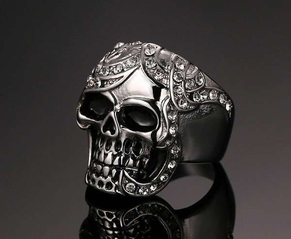 Vintage Designed Stone Skull Ring