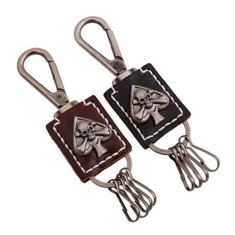 Gold Skeleton Rhinestone Motorcycle Key Chain