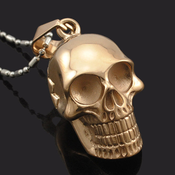 Skeleton Skull Pendant Biker Necklace