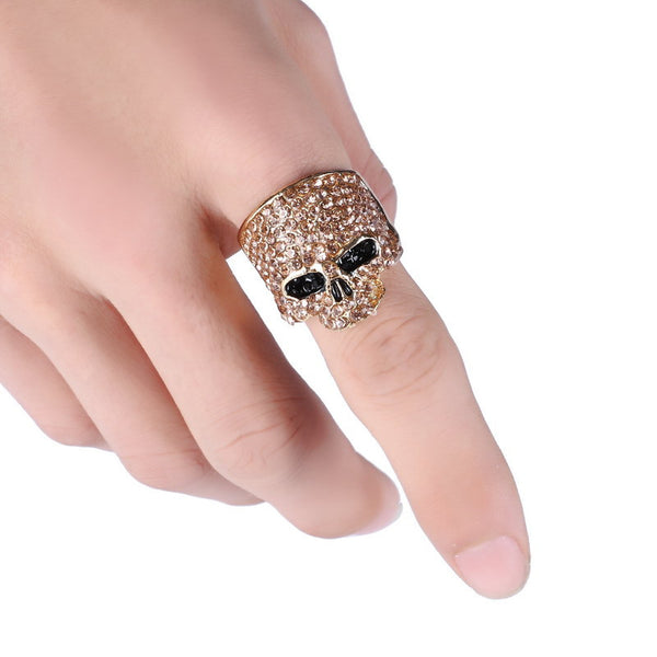 Women's Crystal Skull Ring