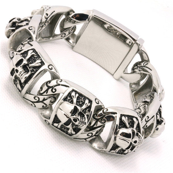 Massive Skeleton Skull Bracelet
