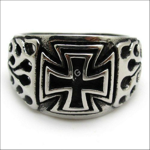 Iron Cross Biker Ring