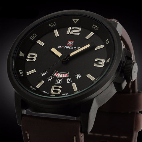 Naviforce Quartz Analog LED Military Watch