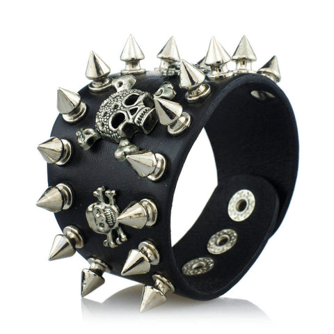 Leather Riveted Biker Bracelet Biker