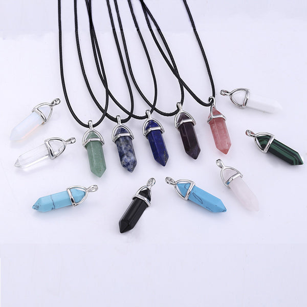 Crystal Quartz Choker Pendant Necklace