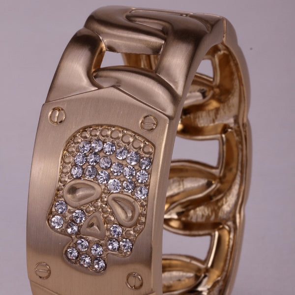 Women's Crystal Skull Biker Bracelet