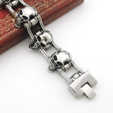 Skeleton Skull Motorcycle Chain Bracelet