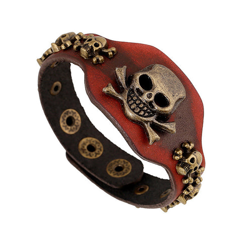 Skeleton Skull Motorcycle Chain Bracelet