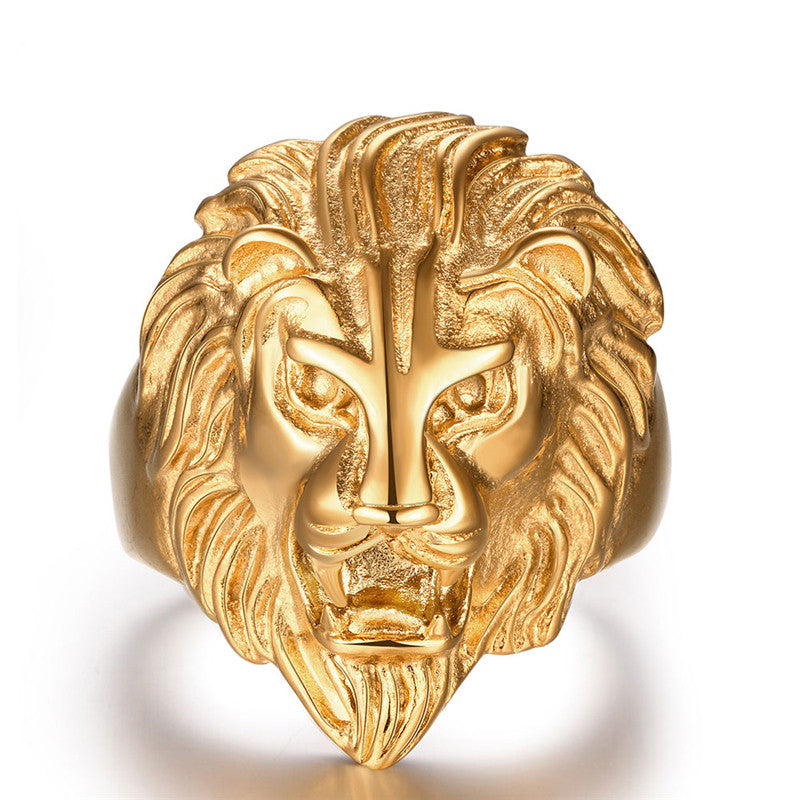 Professional Gold Lion Face Stylish ring For Men