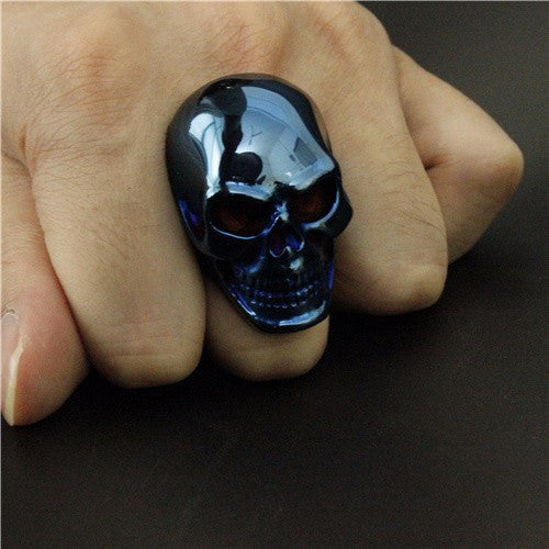 Massive Ghost Skeleton Skull Biker Ring